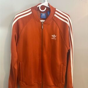 adidas Originals Men Retro Orange Performance Track Jacket 3 Stripes Medium